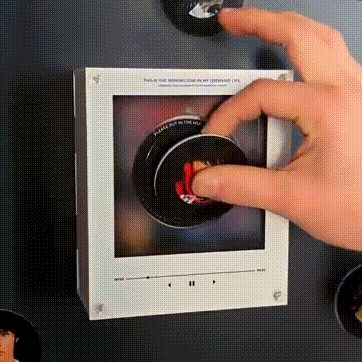 Custom Photo Music Fridge Magnet NFC Sensor Rotating Disc Fridge Magnet Night Light Replaceable Records