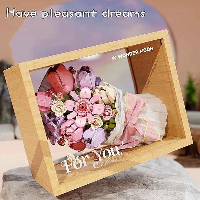 Mini Bricks Flower Bouquet Building Sets, DIY Unique Decoration Home, Artificial Flowers, Botanical Collection for Ages 8-12 yrs Old Girl for Gift