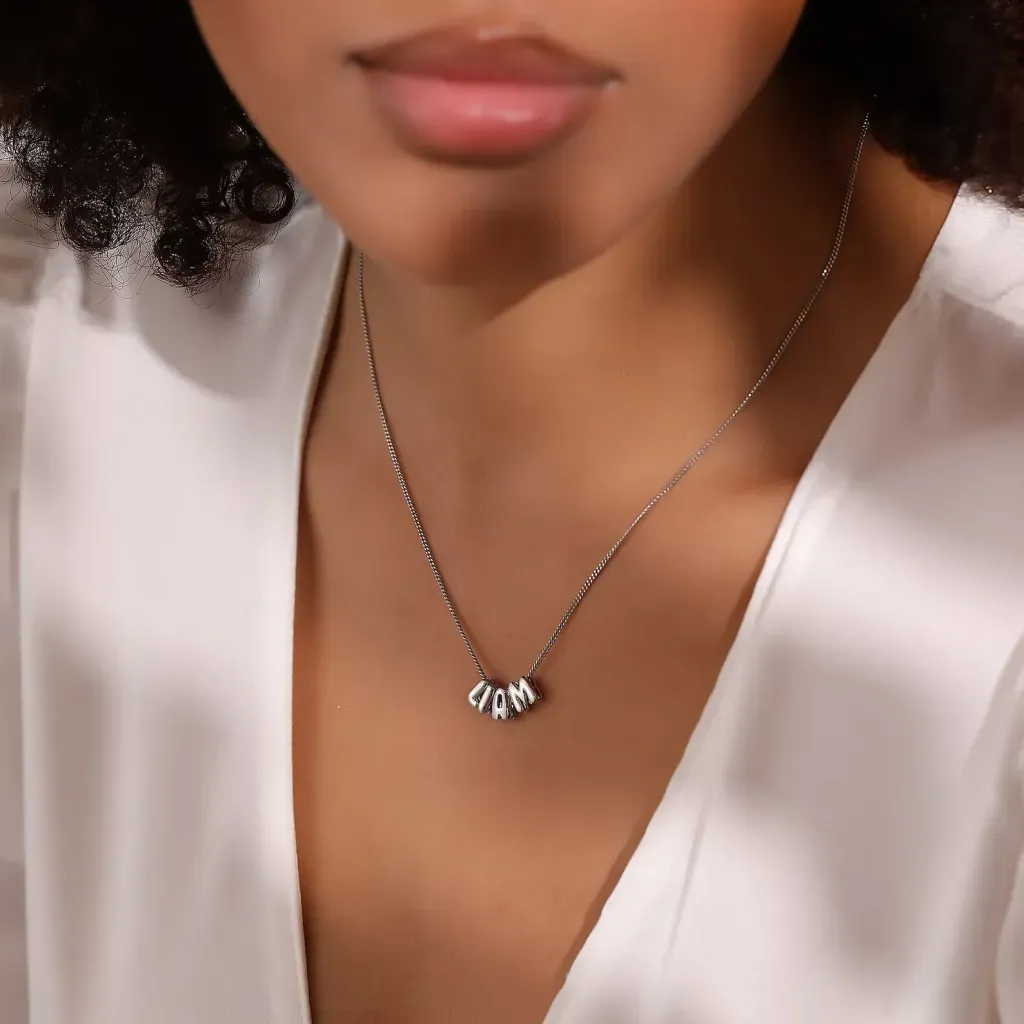 Bubble Letters Name Necklace