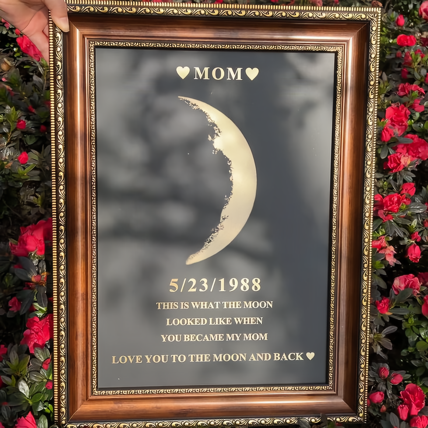Custom Moon Phase Frame With Birth Date Ideal Gift for Mom Grandma