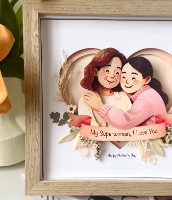 Custom Hollow Ornaments Engraved Pictures Custom Desktop Decorations Mother's Day Gifts