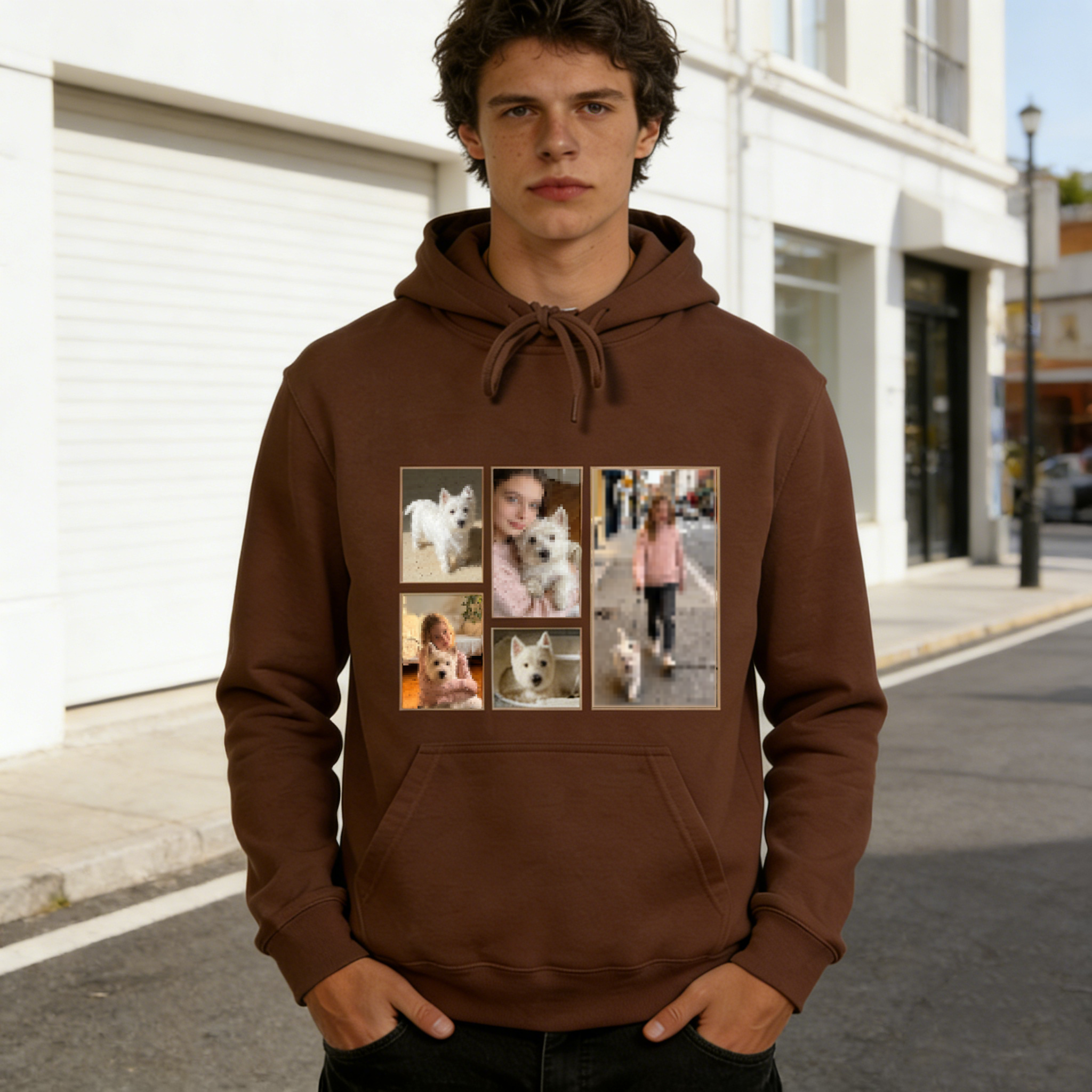Personalized Pixel Art Hoodie, Custom Photo to Pixel Sweatshirt