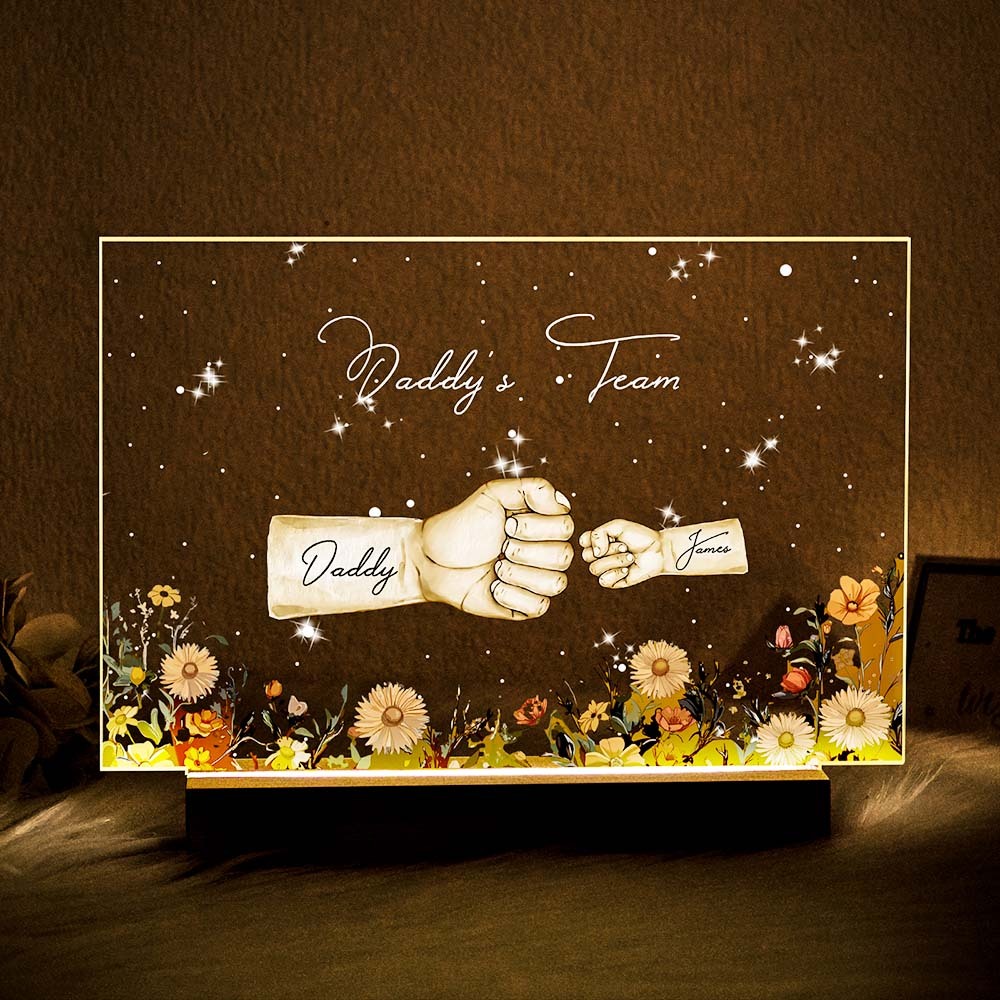 Personalized Name Fists Custom Name Night Light Best Gifts for Dad Father's Day