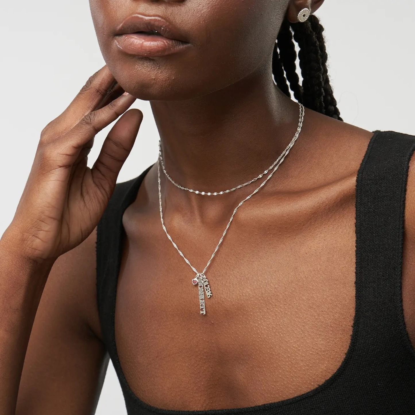 Custom Chain Name Necklace Multi-name Necklace Diamond Name Necklace Gift For Her