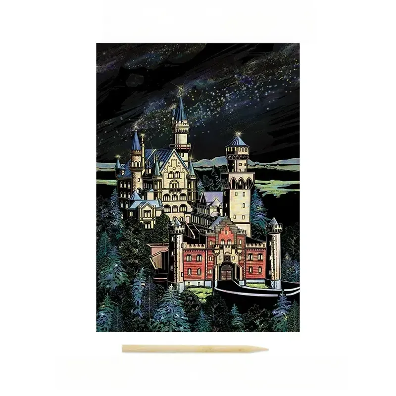 Colorful City Night Scene Scratch Painting Scratch Handmade Scratch Painting DIY Creative Handmade Painting