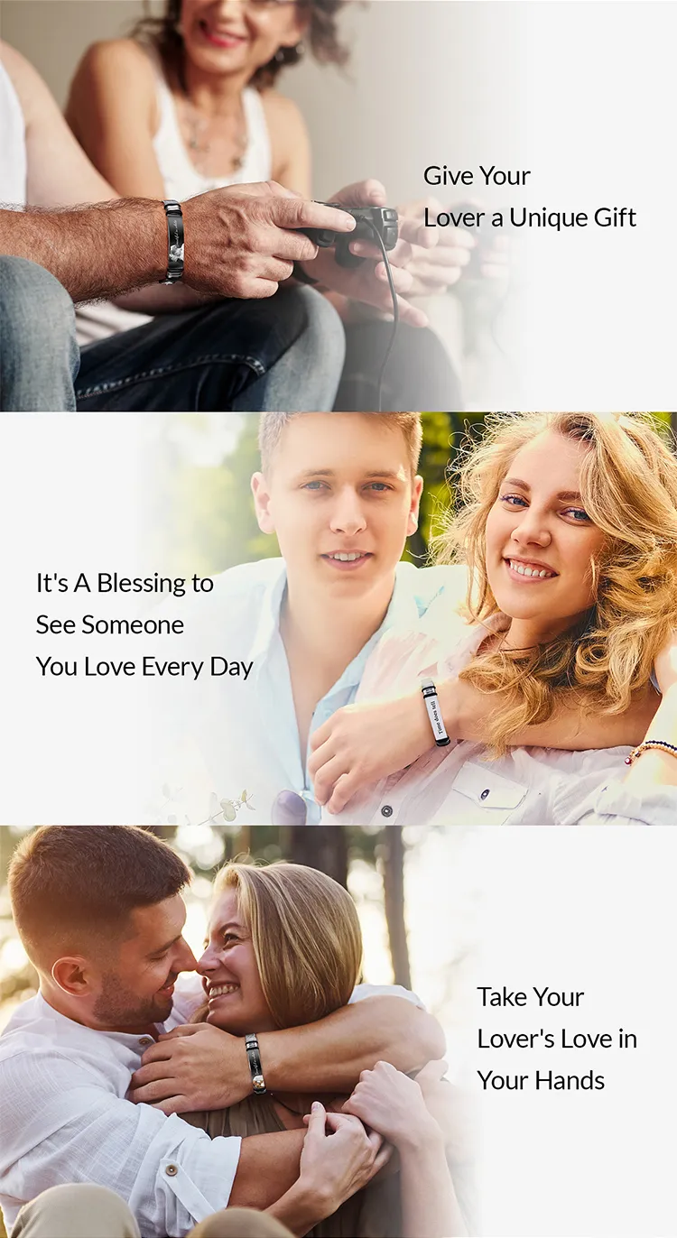 Customized Optional Photo Engraved Spotify Code Stainless Steel Bracelet Best Gifts For Dads On Father's Day detail image 3