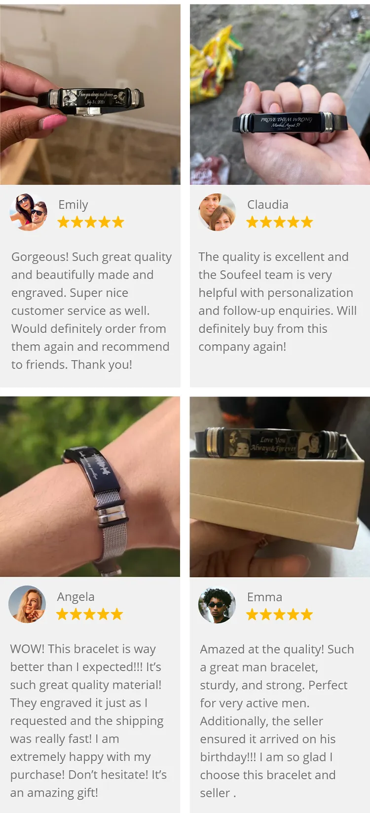 Customized Optional Photo Engraved Spotify Code Stainless Steel Bracelet Best Gifts For Dads On Father's Day detail image 9