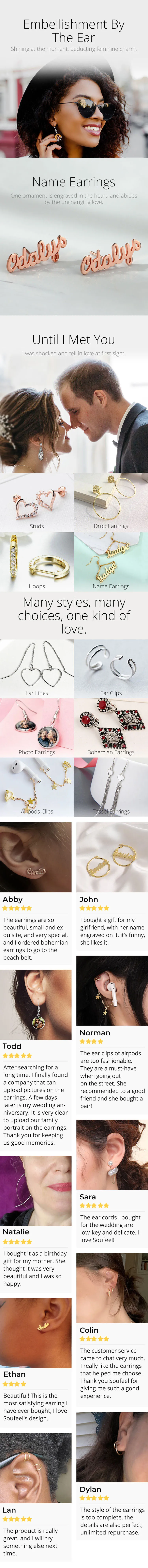 Monogram Earrings Rose Gold Plated Silver detail