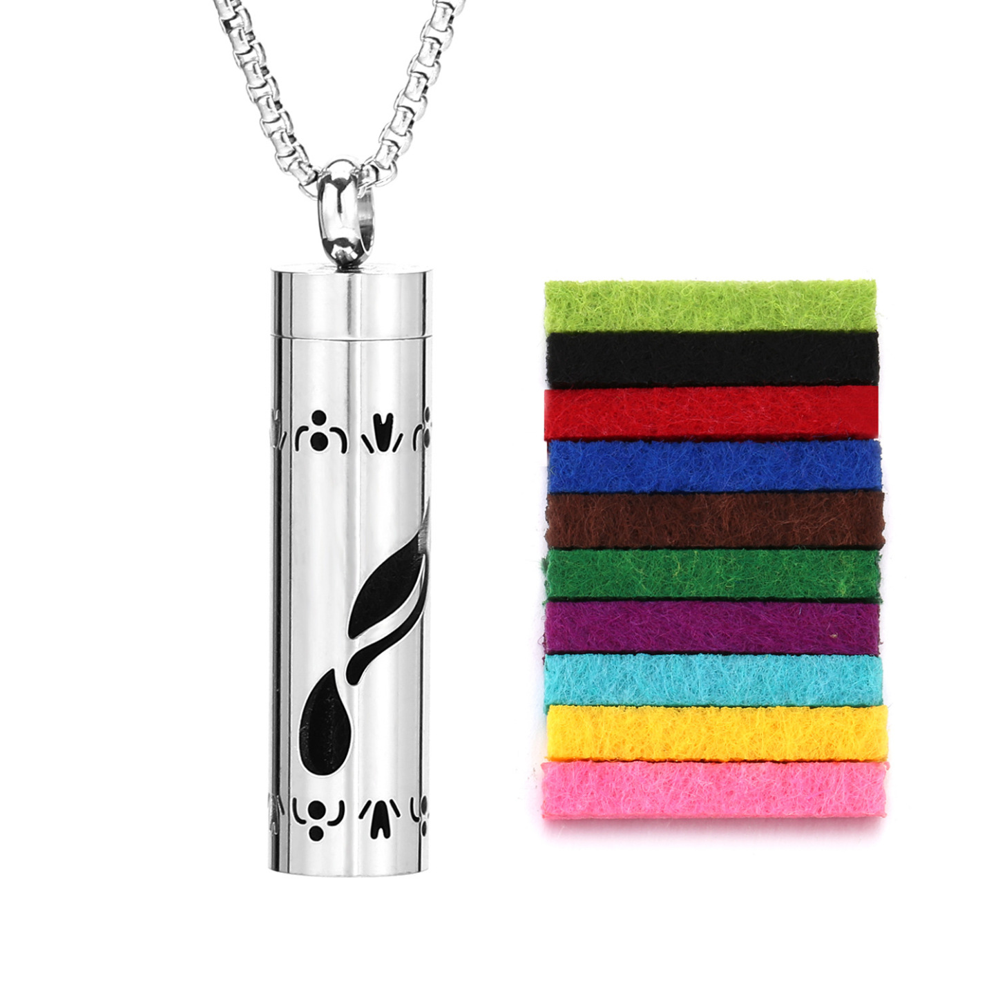 Perfume Diffuser Necklace Essential Oil Aromatherapy Stainless Steel Necklace Vertical Fragrance Pendant Necklace