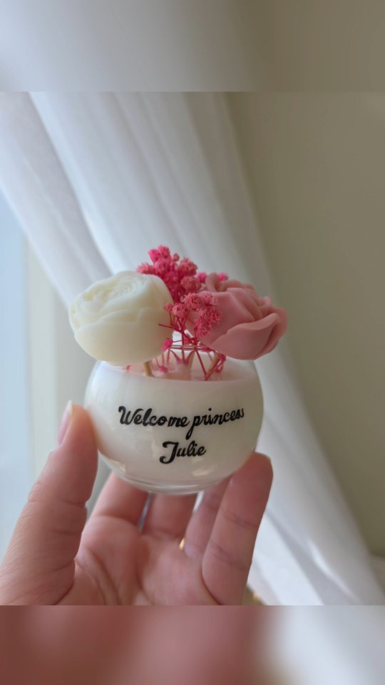 Customizable Name Candle Flower Aromatherapy Cup Mother's Day Gift Wedding Gift