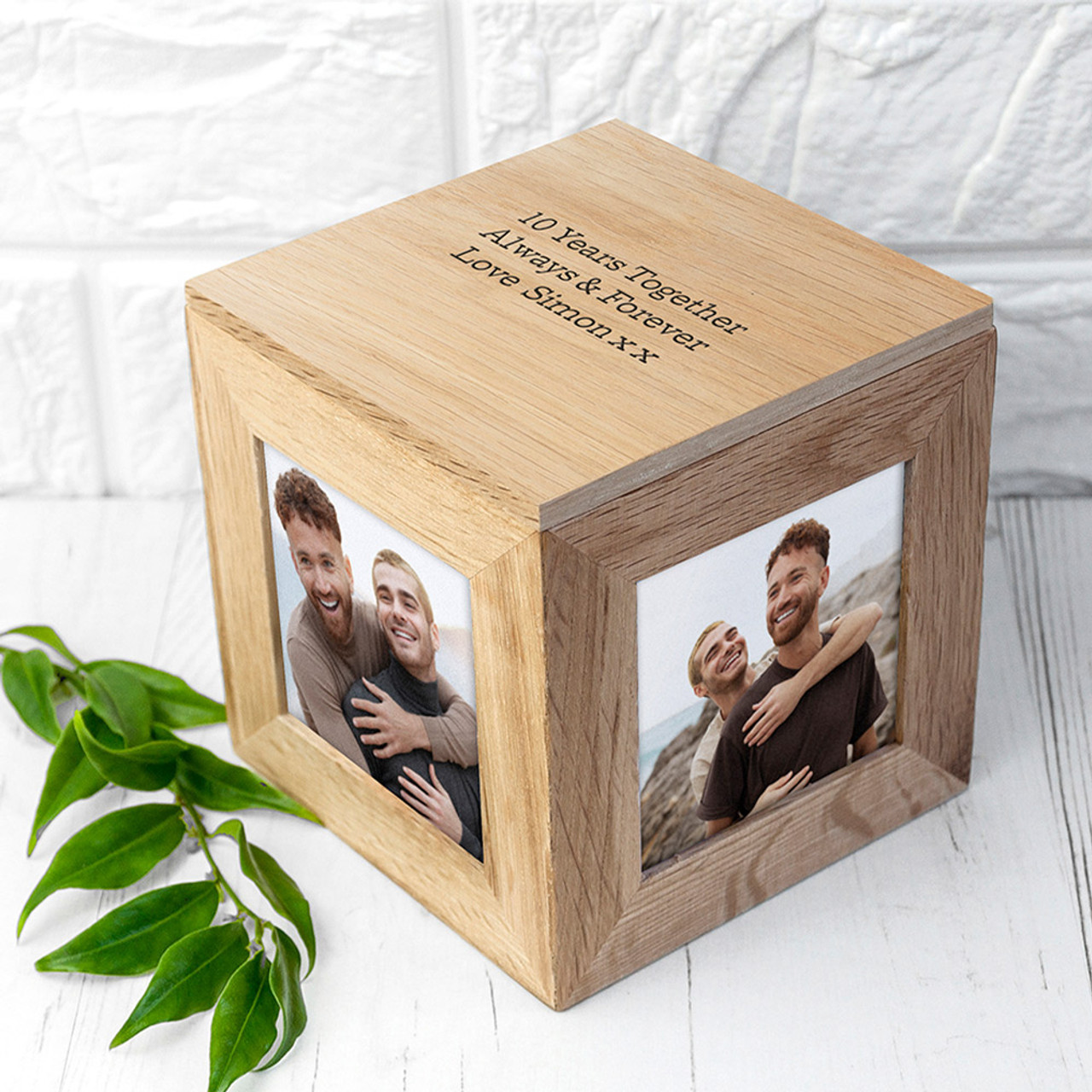 Personalised Oak Photo Frame Keepsake Box