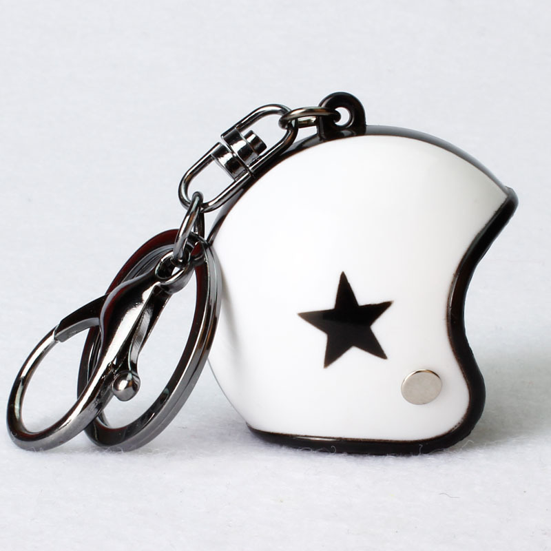 Mini Motorcycle Helmet Keychain with Star Design | Realistic Motorbike Helmet Keyring Bag Charm