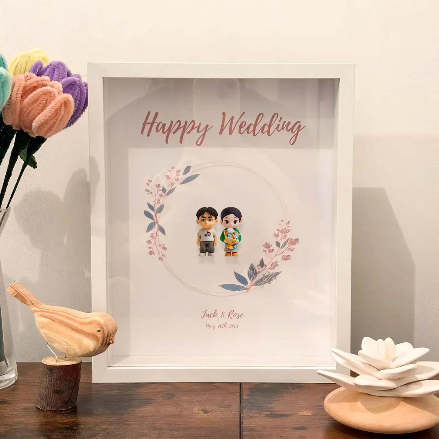 Custom 3d Action Figure Photo Frame, Custom Couple Photo Frame Gift For Her/Him