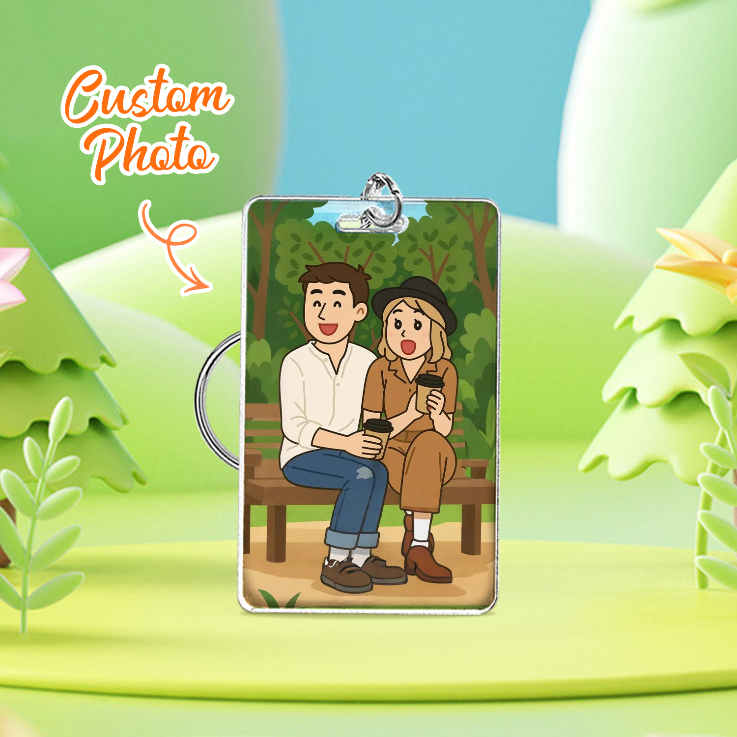 Custom Photo Keychain Personalized Various Cartoon Style Keychains