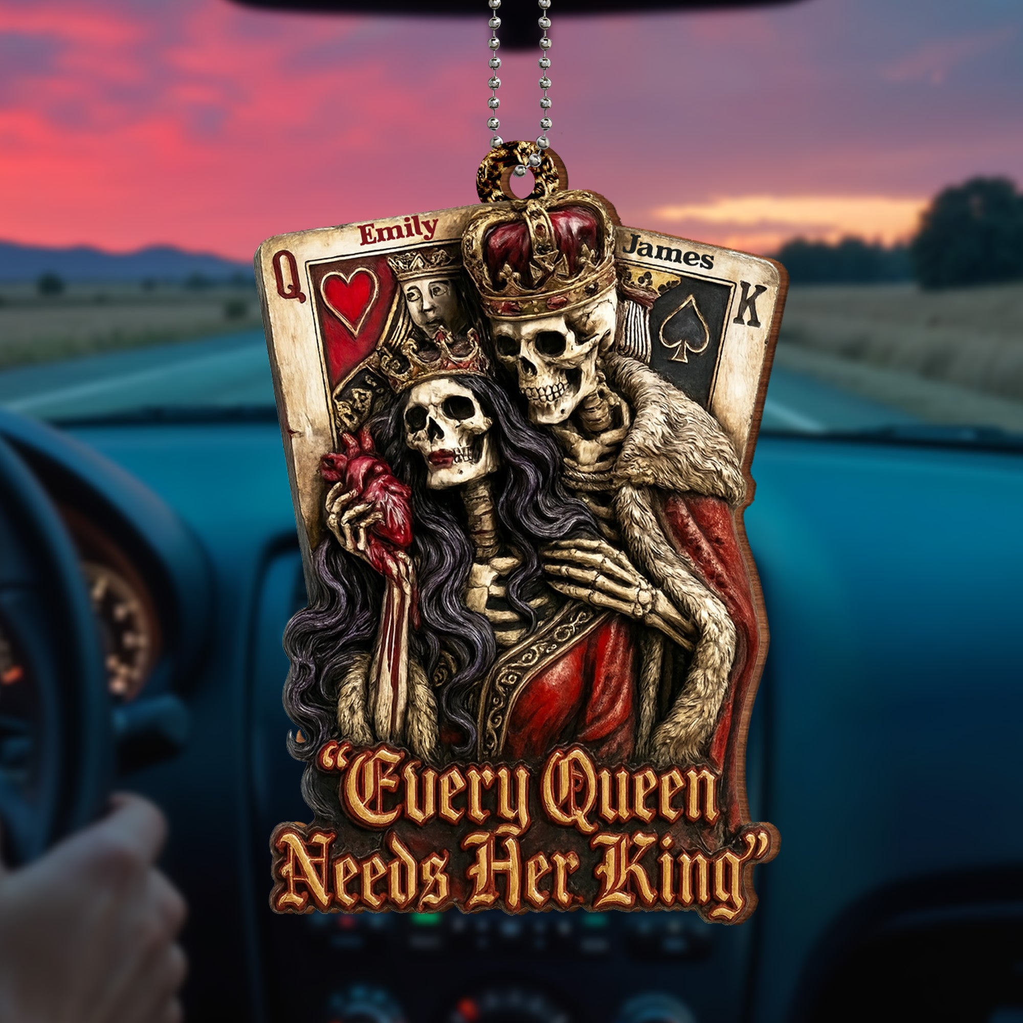 Custom Name Every Queen Needs Her King Skulls And Crowns Gift For Couples And Gothic Lovers