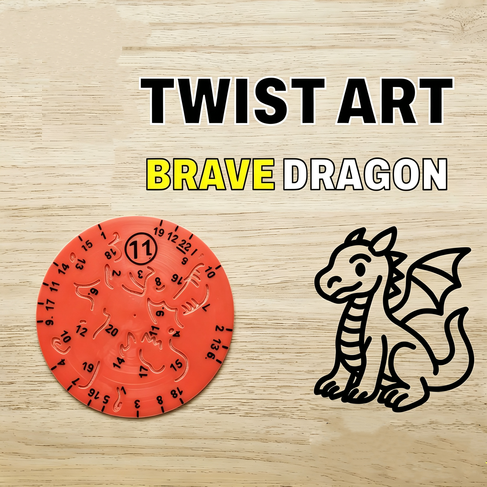 Magnetic Rotary Drawing Stencil Twist Art Brave Dragon Stencil Tool 3D Printed Educational Rotating Drawing Board for Kids & Beginners 商品缩略图
