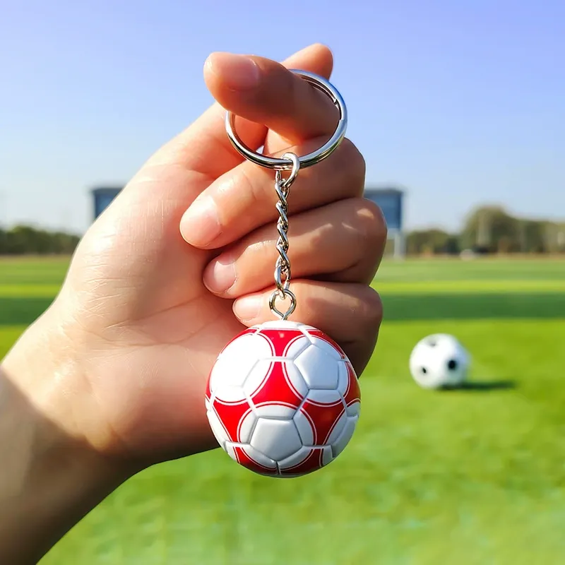 Mini Football Pendant Keychain Real Madrid Pendant World Cup Souvenir Birthday Gift For Boys Fans