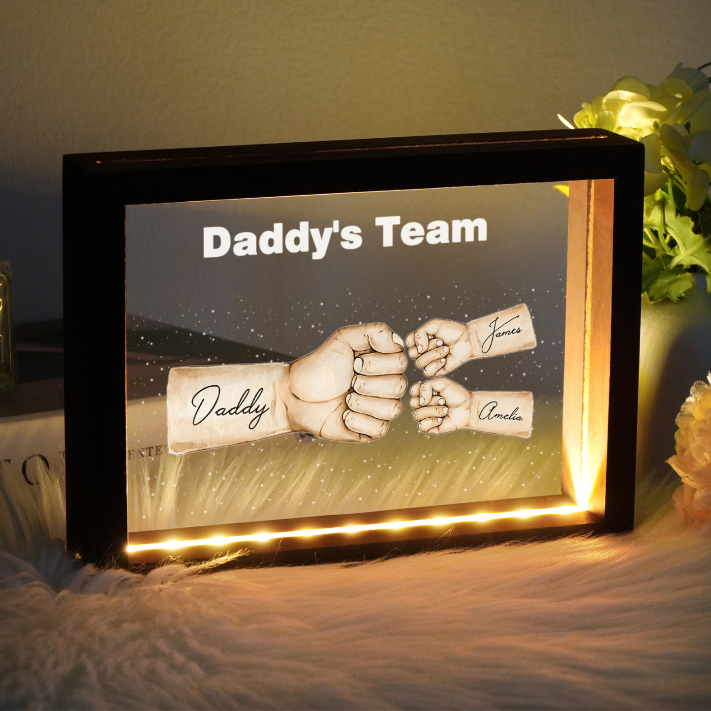 Custom Fists Night Light Personalized Name Father's Day Gifts for Dad