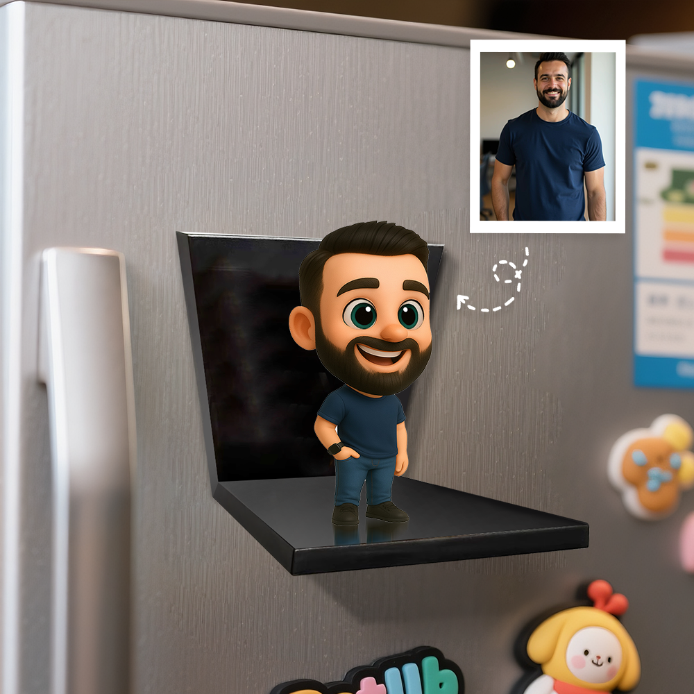 Custom 3D Cartoon Fridge Magnet from Photo Personalized Mini Figurine Gift Unique Magnetic Decoration for Him Birthday Gift Idea - soufeelus
