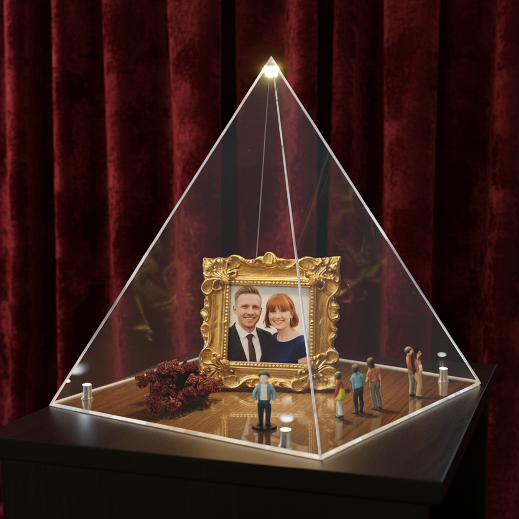 Personalized Pyramid Mini Museum Photo Display Museum of Us Custom Desk Decor for Valentine’s Day