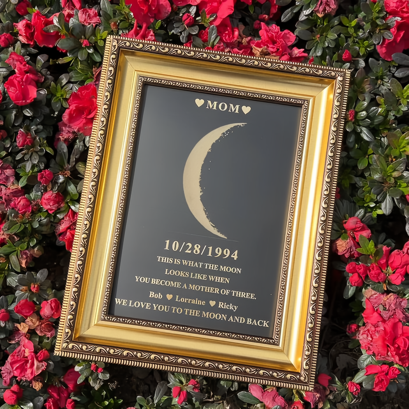 Custom Moon Phase Frame With Birth Date Ideal Gift for Mom Grandma