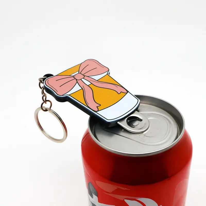 Cute Bow Bottle Opener Keychain Portable Soda Can Opener Creative Key Ring Gift for Girls for Friends