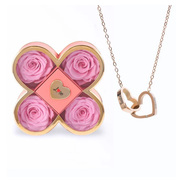 Custom Name Necklace in Rose Gift Box Romantic Gift for Lover
