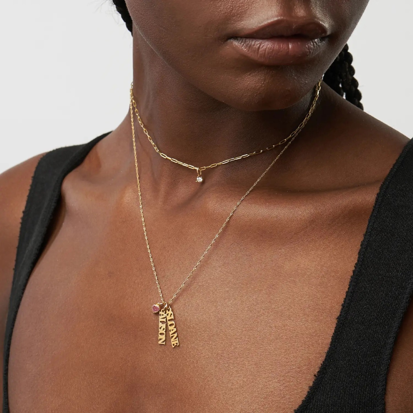 Custom Chain Name Necklace Multi-name Necklace Diamond Name Necklace Gift For Her