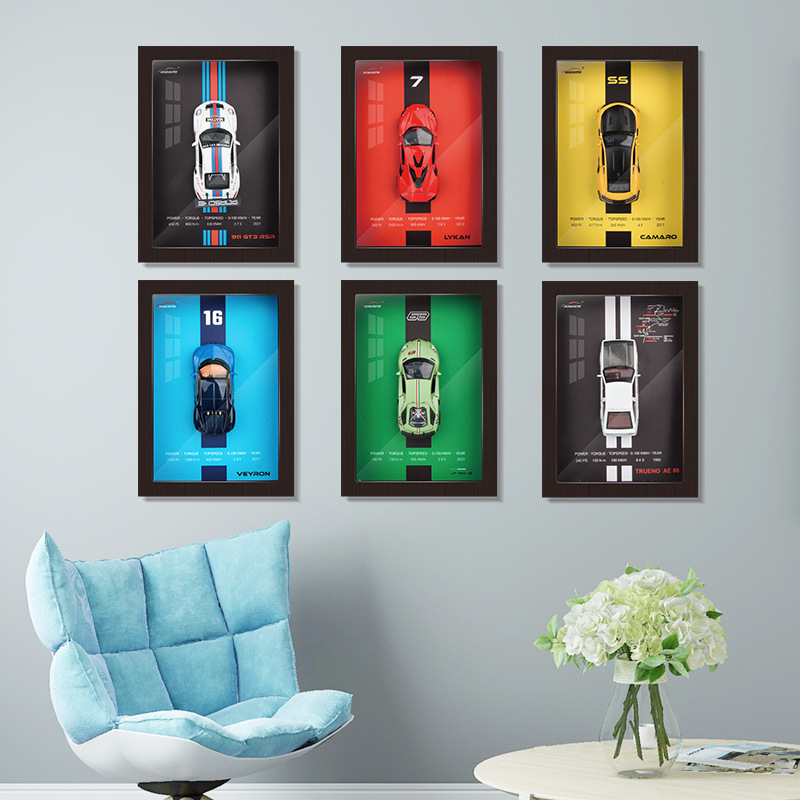 1:32 Car Model Photo Frame 3D Hanging Painting Alloy Car Model 3D Ornaments