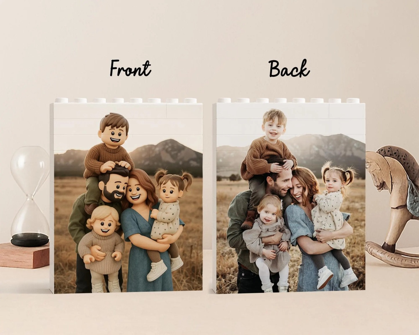 Custom Brick Figures Photo Block Unique Photo Gift for Dad Photo Building Block Gift for Husband