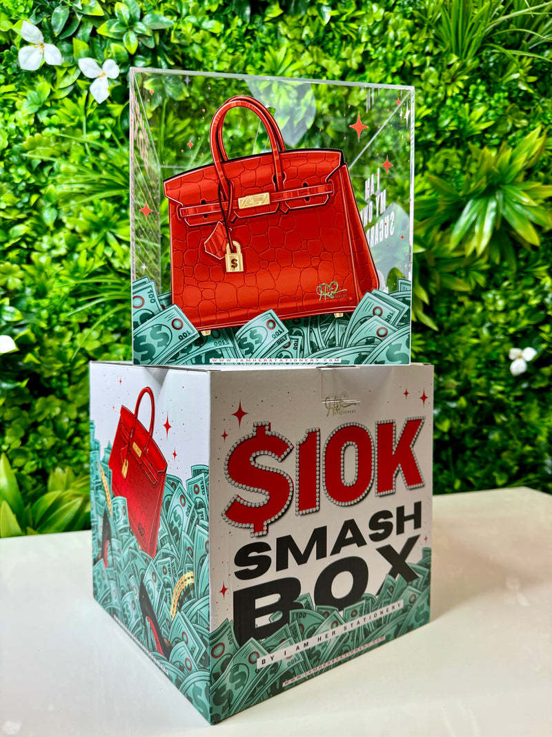 Luxe Red $10k Cash Box Save Money Box