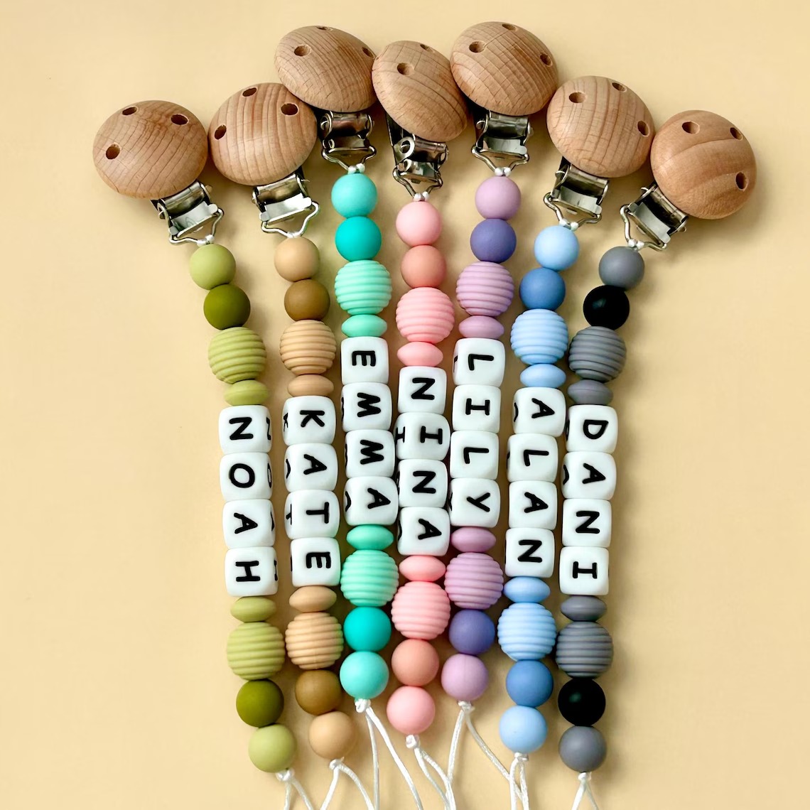 Custom Name Soother Clip Personalized Pacifier Clip Baby shower Gift Newborn Gift