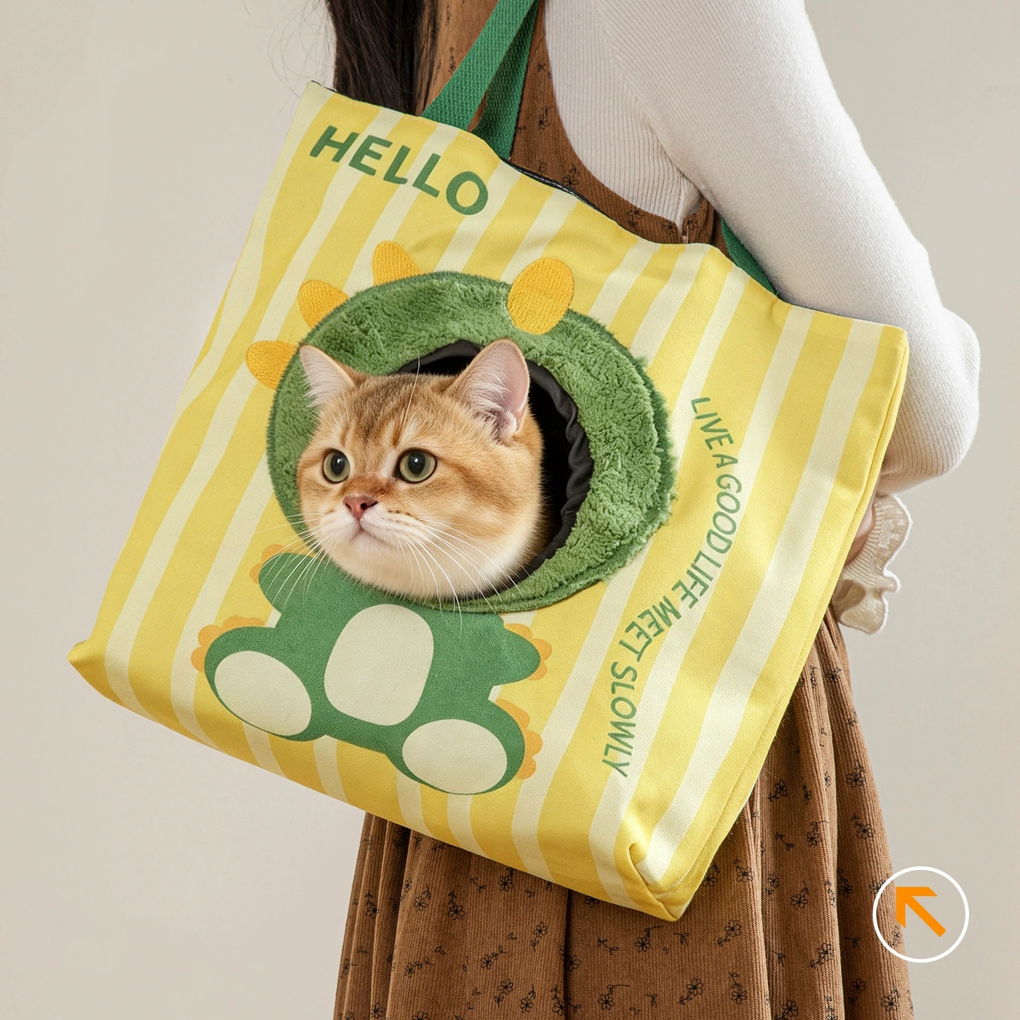 Custom Pet Carrier Sling Bag – Breathable Canvas Crossbody Shoulder Bag for Small Dogs, Cats & Puppies with Safety Strap