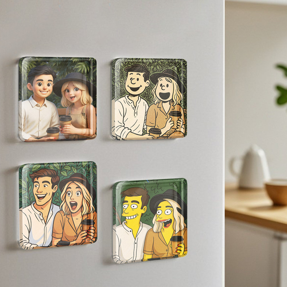 Customized Photo fridge magnets Personalized cartoon style fridge magnets
