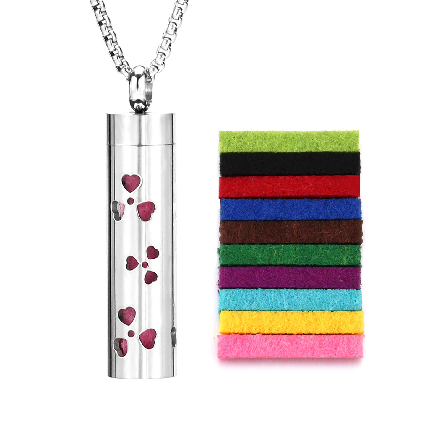 Perfume Diffuser Necklace Essential Oil Aromatherapy Stainless Steel Necklace Vertical Fragrance Pendant Necklace