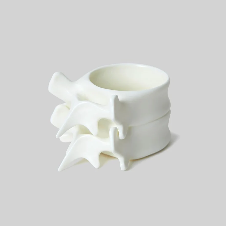Spine Coffee Cup Mug Ceramic Vertebrae Shaped Mug Artistic Spine Bone Handle Coffee Cup Gothic Decor Halloween Medical Student Doctor Gift