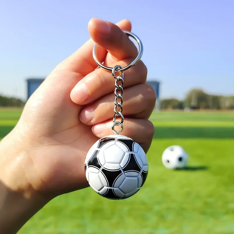 Mini Football Pendant Keychain Real Madrid Pendant World Cup Souvenir Birthday Gift For Boys Fans