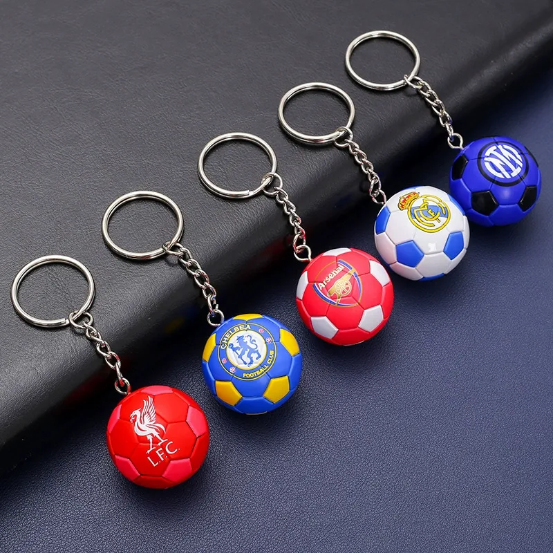 Mini Football Pendant Keychain Real Madrid Pendant World Cup Souvenir Birthday Gift For Boys Fans