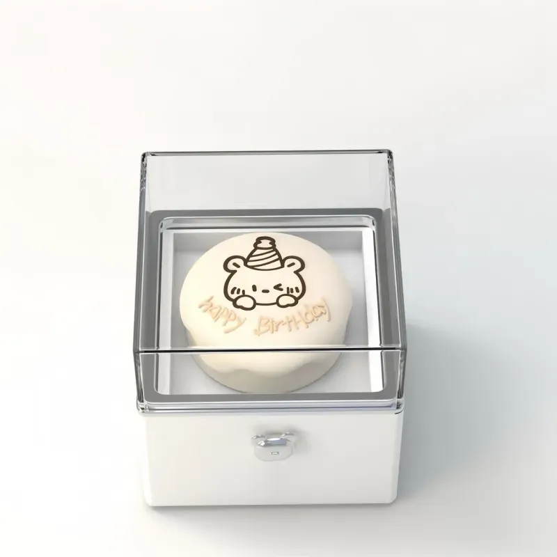 Magical Bear Cake Ring Box With Personalized Birthstone Ring Surprise Gift Birthday Gift - soufeelus