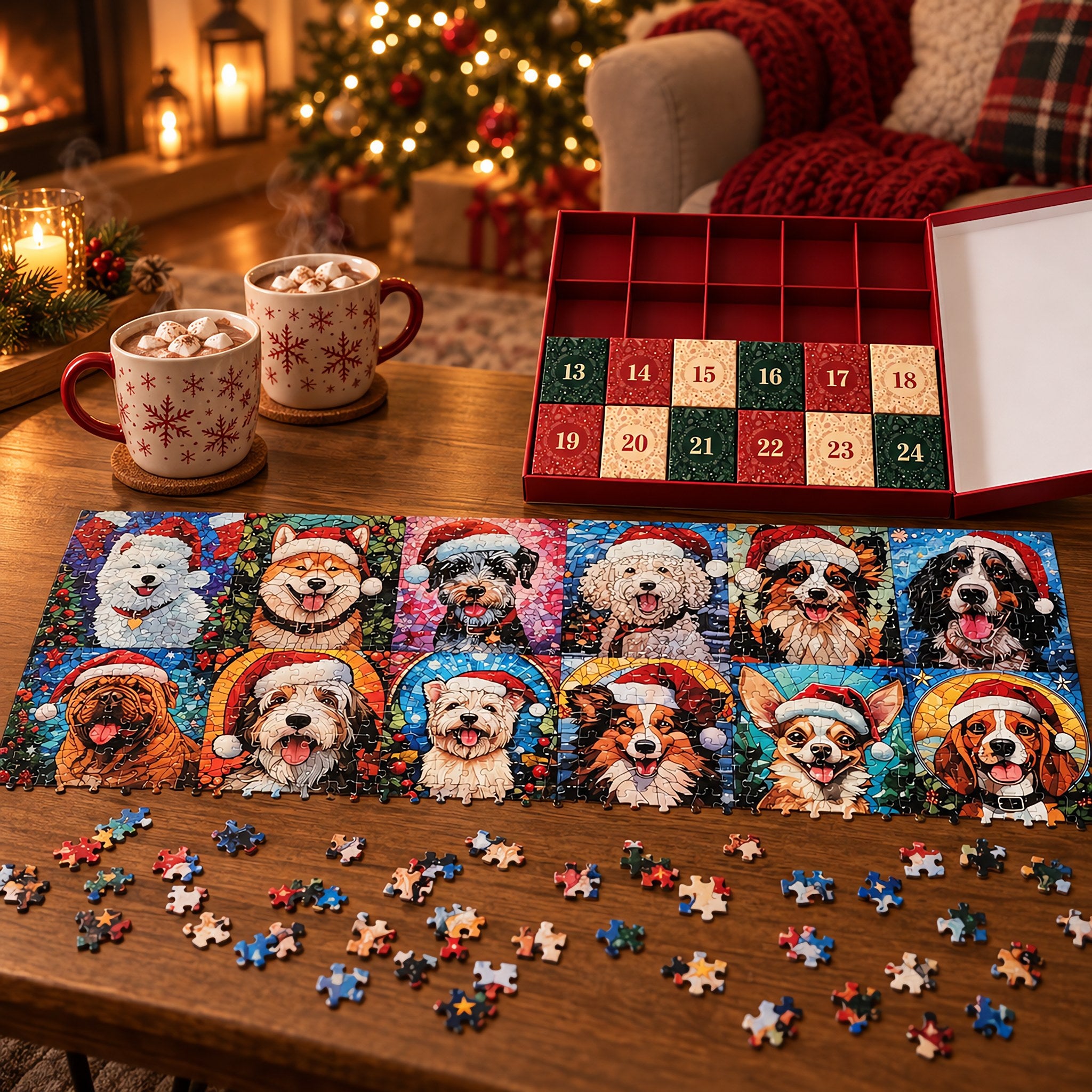 Christmas Puzzle Advent Calendar for Cat & Dog Lovers – 24 Days of Holiday Surprises