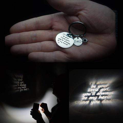 Customized Photo Projection Keychain Always Your Little Girl Projection Keychain