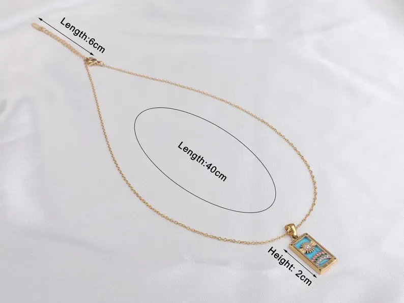 Tarot Card Necklace, Waterproof 18K Gold/Silver, Astrology with Zodiac Sign, Angel Number, Custom Charm, Gift for Her, Perfect Mother's Day
