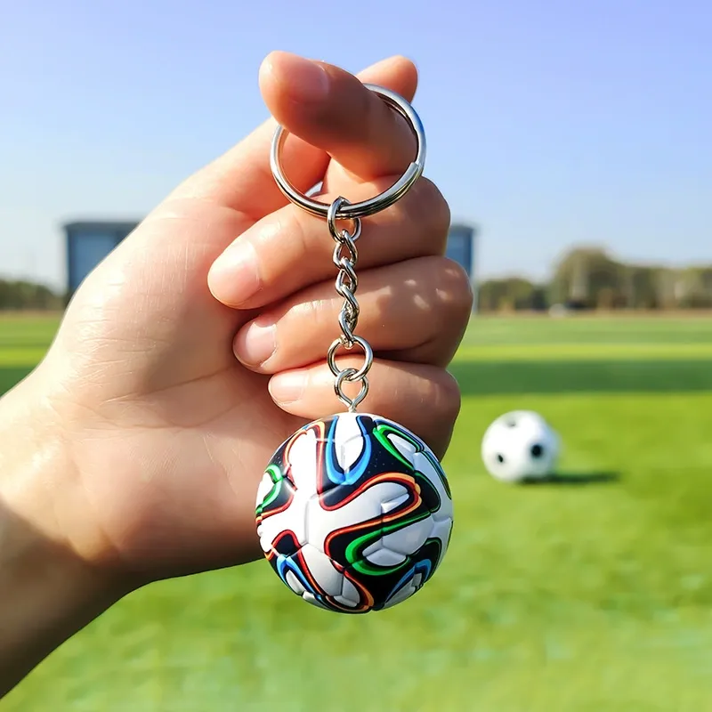 Mini Football Pendant Keychain Real Madrid Pendant World Cup Souvenir Birthday Gift For Boys Fans