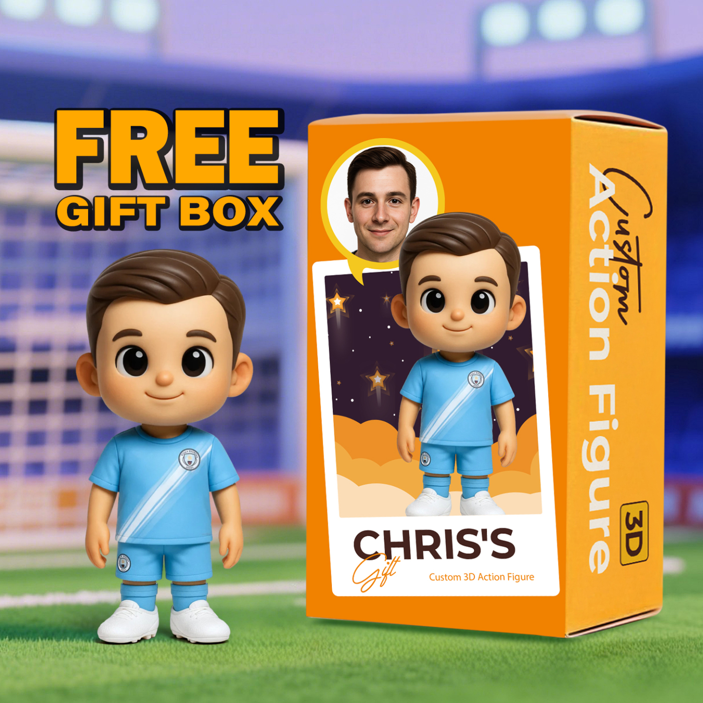 Personalized Ligue 1 Player Statue – 3D Printed Soccer Fan Gift