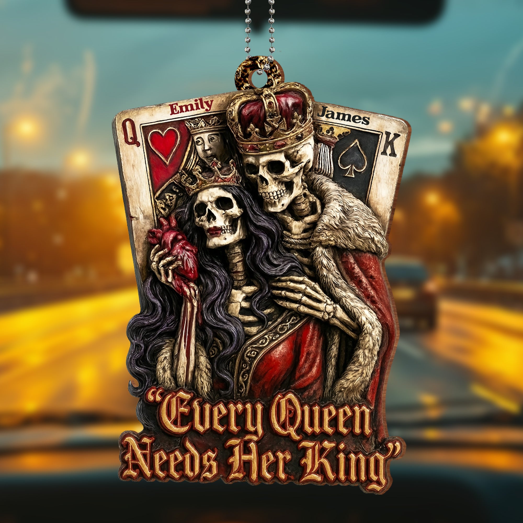 Custom Name Every Queen Needs Her King Skulls And Crowns Gift For Couples And Gothic Lovers