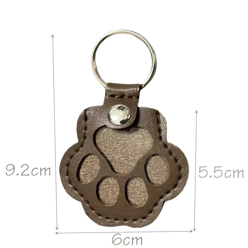 Custom Text Pet Hair Storage Keychain Dog Paw Keychain Leather Keychain Gift for Pet Lovers