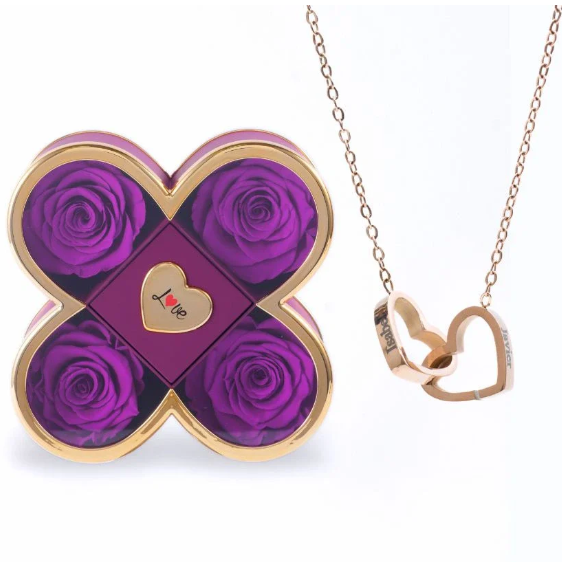 Custom Name Necklace in Rose Gift Box Romantic Gift for Lover