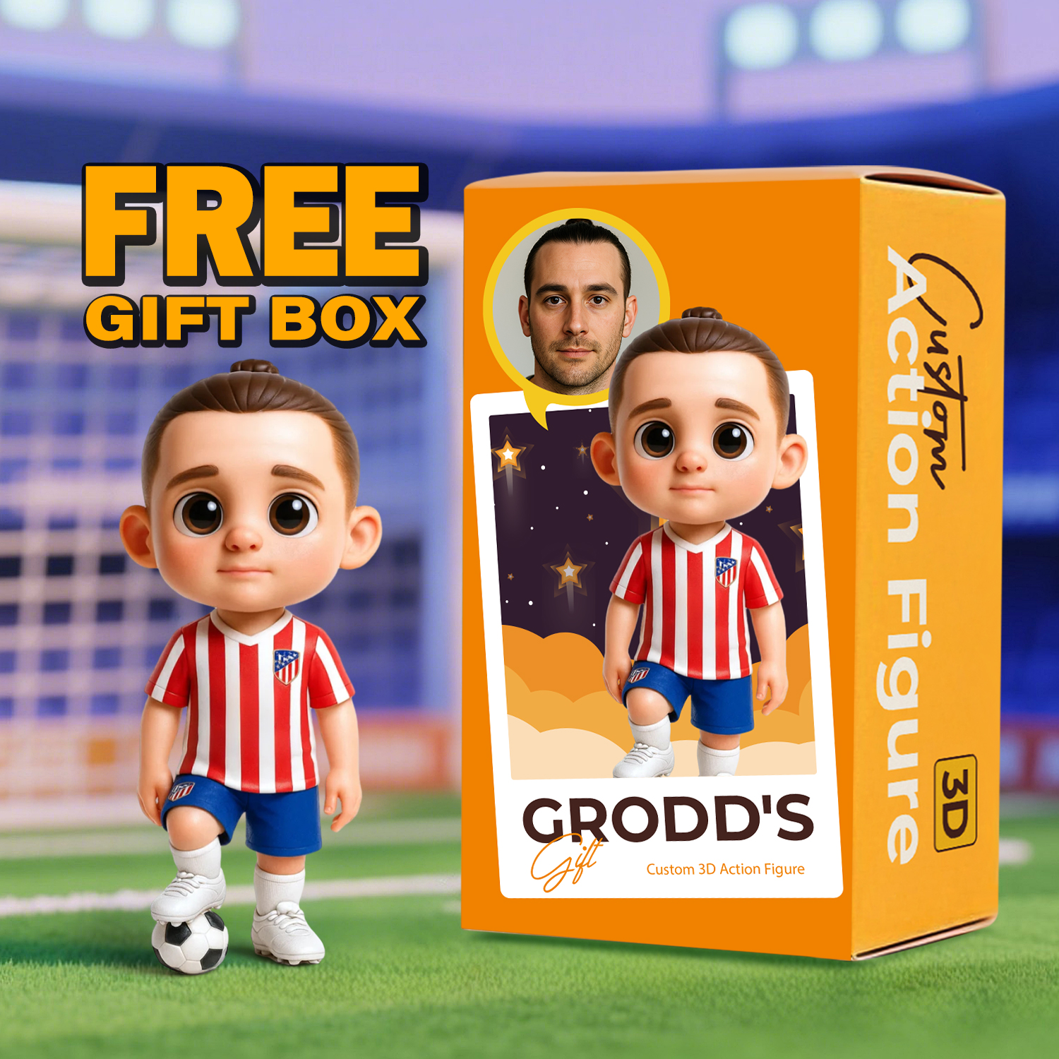 Personalized Ligue 1 Player Statue – 3D Printed Soccer Fan Gift