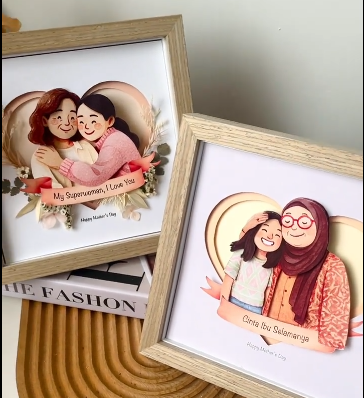 Custom Hollow Ornaments Engraved Pictures Custom Desktop Decorations Mother's Day Gifts