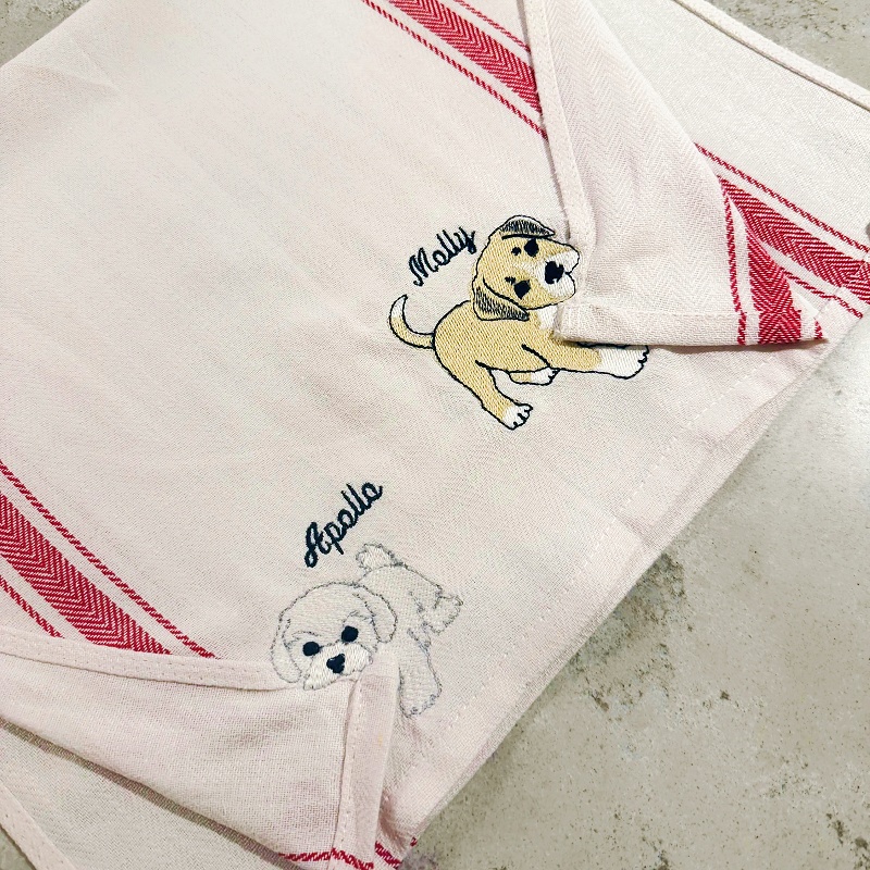 Personalized Dog & Cat Embroidered Hand Towel – Custom Pet Name Towel for Bathroom & Kitchen 商品缩略图